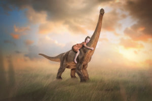 Girl on Dinosaur